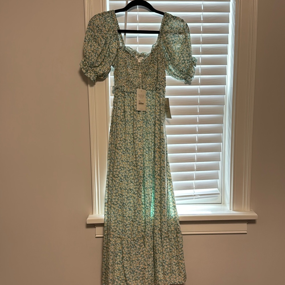 Floral Puff Sleeve Maxi Dress